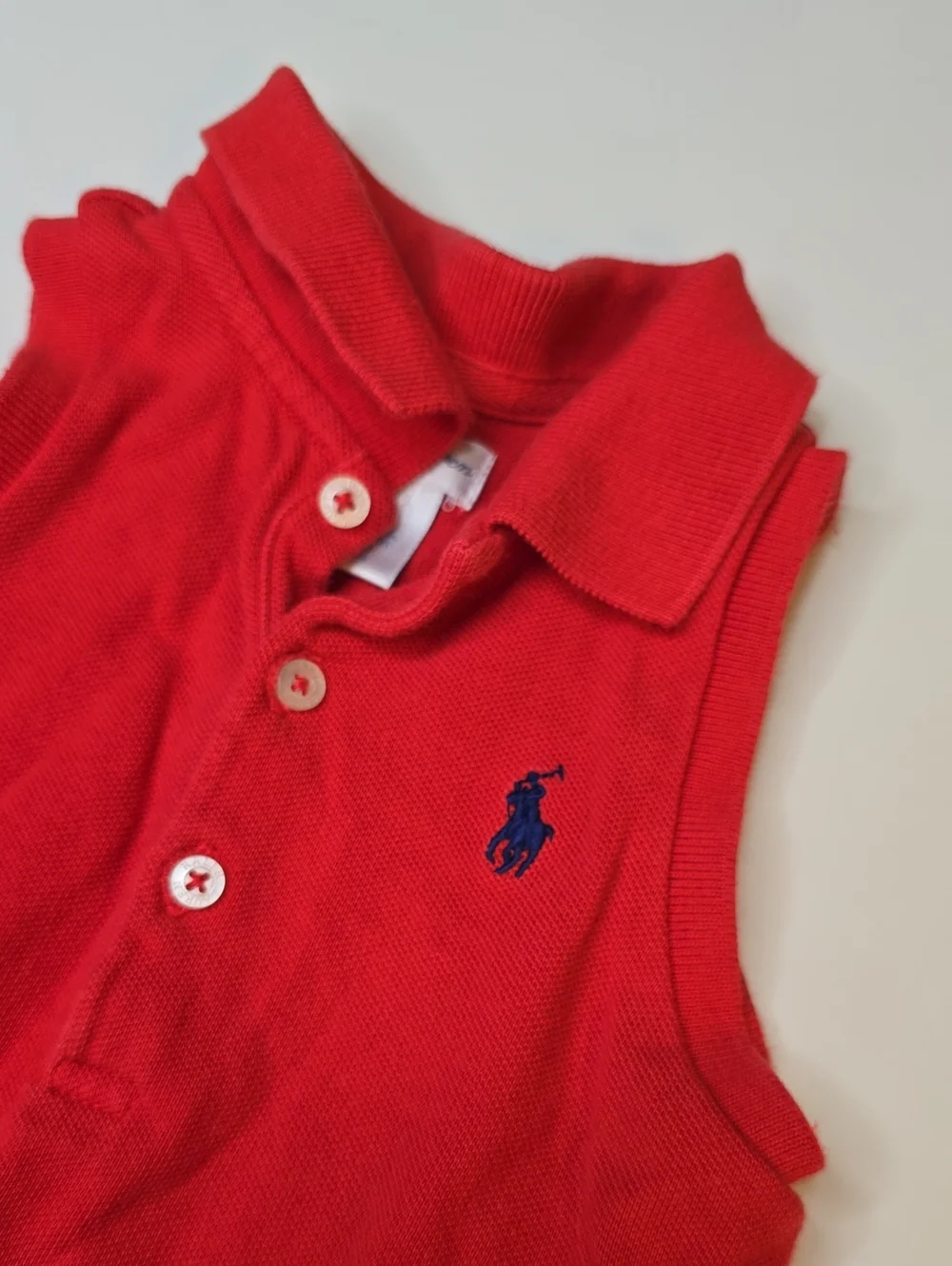 Ralph Lauren Girls' Red Sleeveless Polo Dress